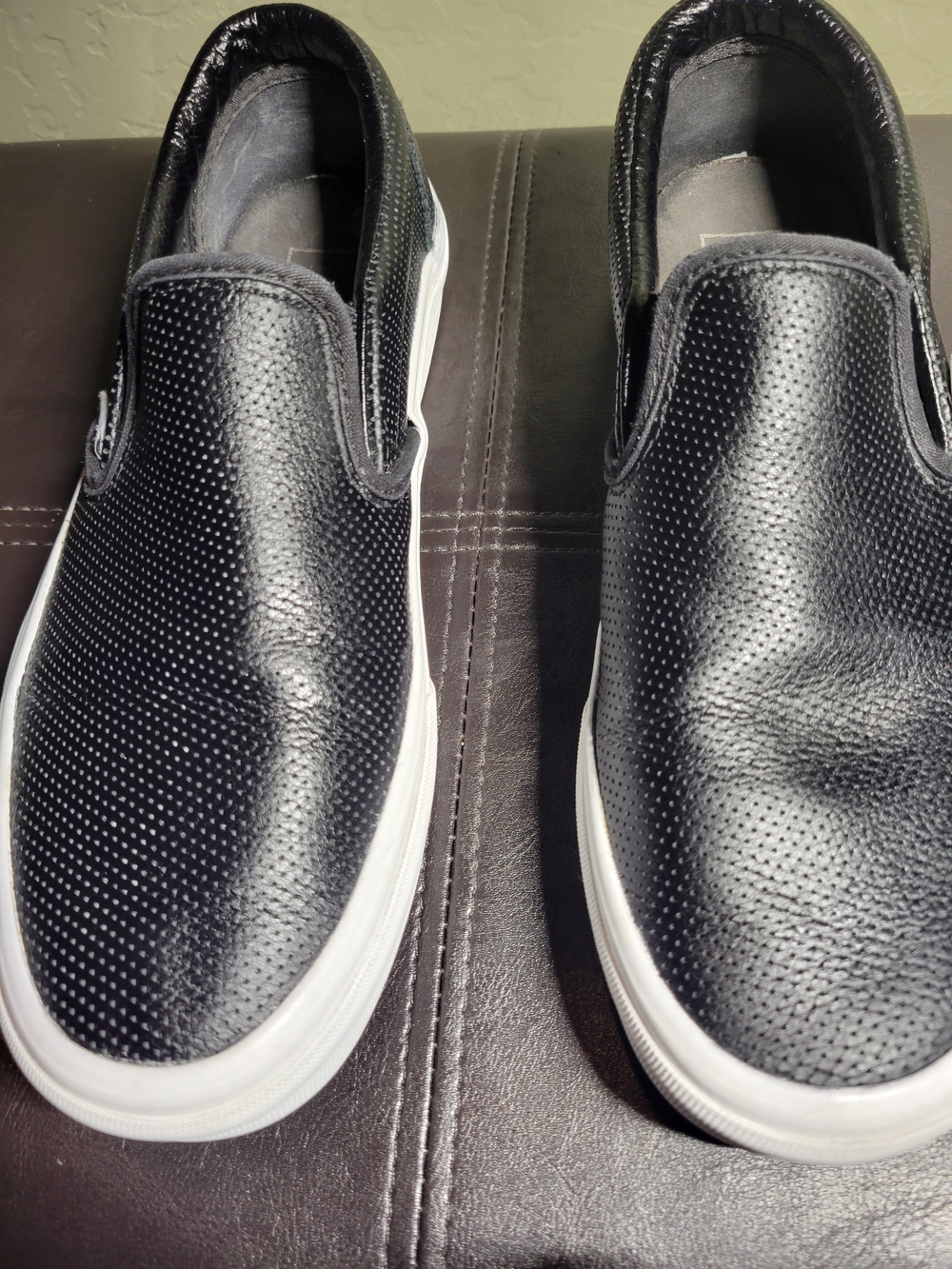 Vans Slip On Perforated Leather Shoes  Men's Size 7.0 Women's 8.5